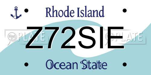 Z72SIE Rhode Island License Plate