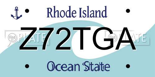 Z72TGA Rhode Island License Plate