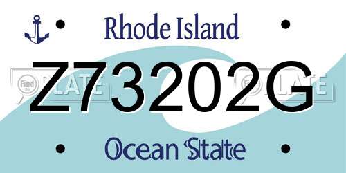 Z73202G Rhode Island License Plate