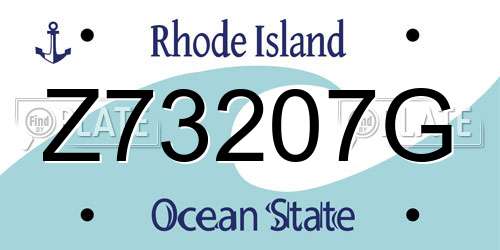Z73207G Rhode Island License Plate