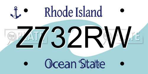 Z732RW Rhode Island License Plate