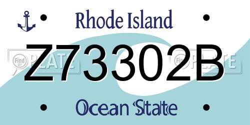 Z73302B Rhode Island License Plate