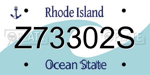Z73302S Rhode Island License Plate