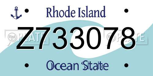 Z733078 Rhode Island License Plate