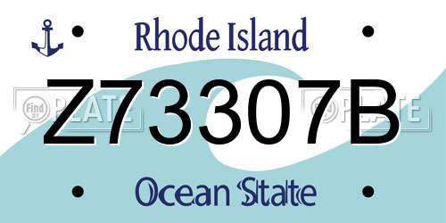 Z73307B Rhode Island License Plate