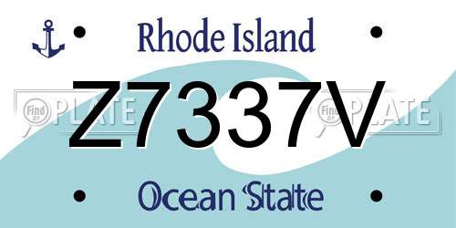 Z7337V Rhode Island License Plate
