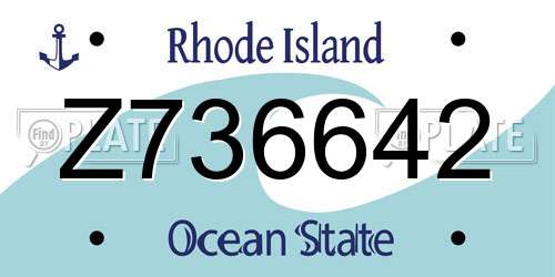 Z736642 Rhode Island License Plate
