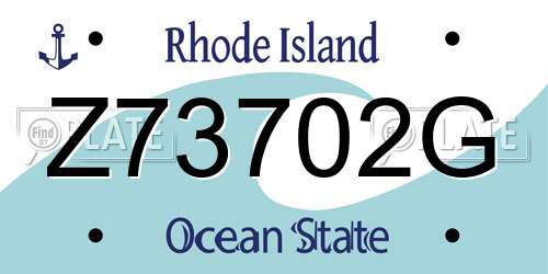 Z73702G Rhode Island License Plate