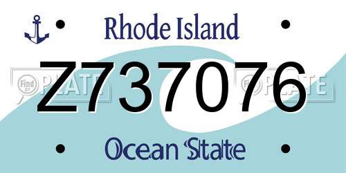 Z737076 Rhode Island License Plate