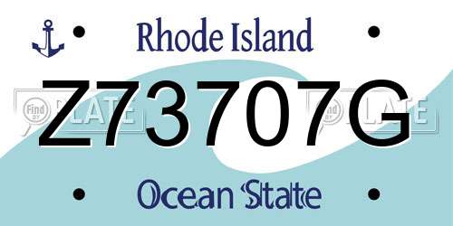 Z73707G Rhode Island License Plate