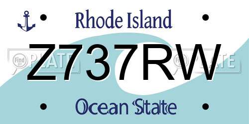 Z737RW Rhode Island License Plate