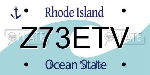 Z73ETV Rhode Island License Plate