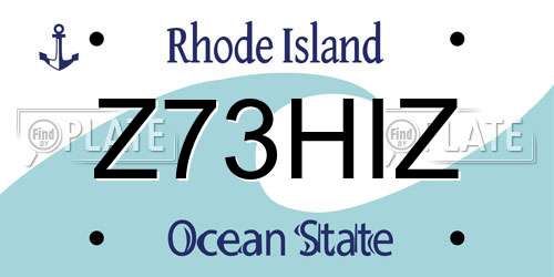Z73HIZ Rhode Island License Plate