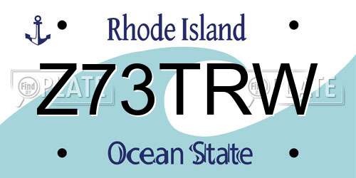 Z73TRW Rhode Island License Plate