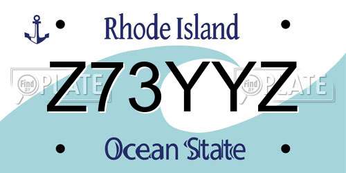 Z73YYZ Rhode Island License Plate
