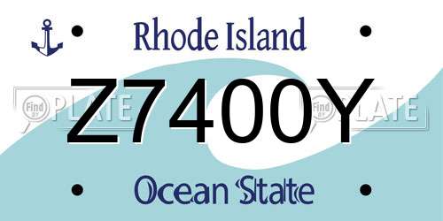 Z7400Y Rhode Island License Plate