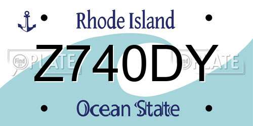 Z740DY Rhode Island License Plate