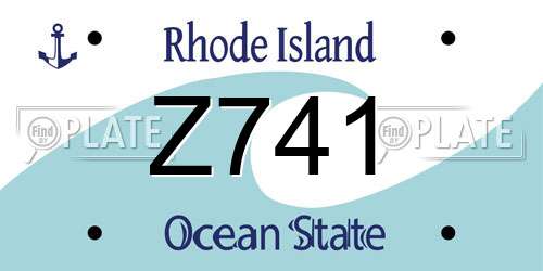 Z741 Rhode Island License Plate