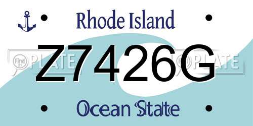 Z7426G Rhode Island License Plate