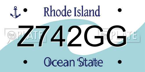 Z742GG Rhode Island License Plate