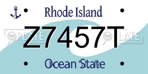 Z7457T Rhode Island License Plate