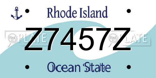 Z7457Z Rhode Island License Plate