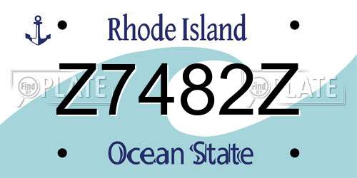 Z7482Z Rhode Island License Plate