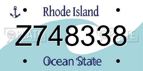 Z748338 Rhode Island License Plate