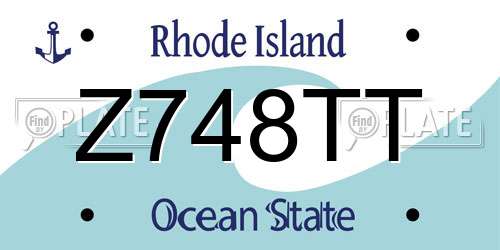 Z748TT Rhode Island License Plate