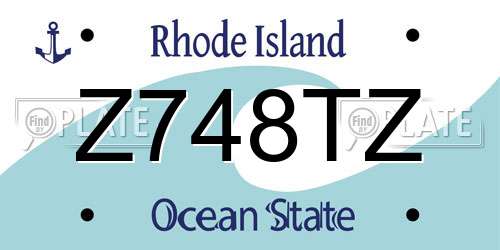 Z748TZ Rhode Island License Plate