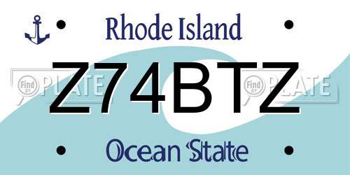 Z74BTZ Rhode Island License Plate