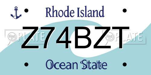 Z74BZT Rhode Island License Plate
