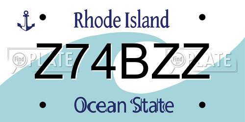 Z74BZZ Rhode Island License Plate