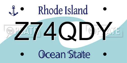 Z74QDY Rhode Island License Plate