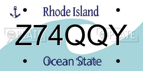Z74QQY Rhode Island License Plate