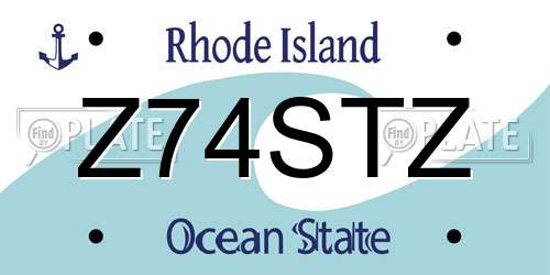 Z74STZ Rhode Island License Plate