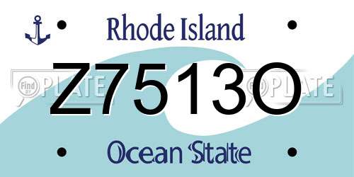 Z7513O Rhode Island License Plate