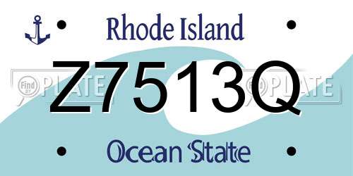 Z7513Q Rhode Island License Plate