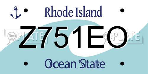 Z751EO Rhode Island License Plate