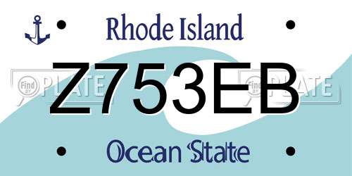 Z753EB Rhode Island License Plate