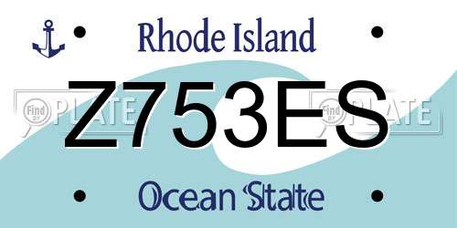 Z753ES Rhode Island License Plate