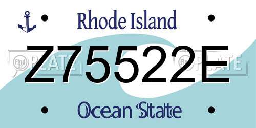 Z75522E Rhode Island License Plate