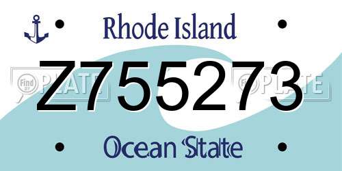 Z755273 Rhode Island License Plate