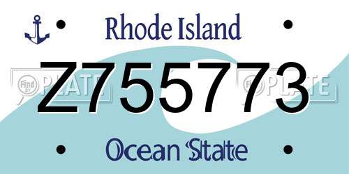 Z755773 Rhode Island License Plate