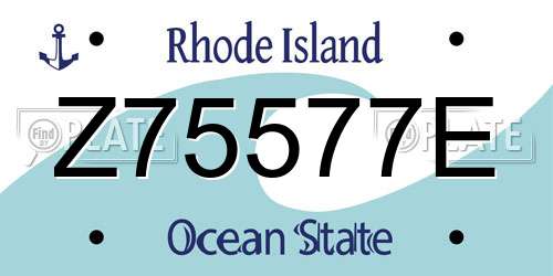 Z75577E Rhode Island License Plate