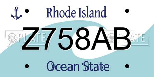 Z758AB Rhode Island License Plate
