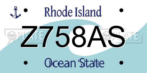 Z758AS Rhode Island License Plate