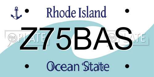 Z75BAS Rhode Island License Plate