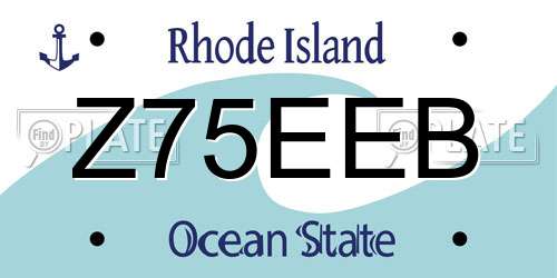 Z75EEB Rhode Island License Plate