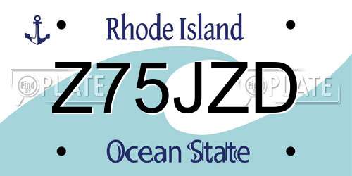 Z75JZD Rhode Island License Plate